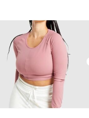 Gymshark Dusty Pink Long-Sleeve Crop Top